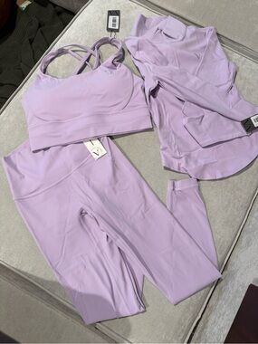 Vitae Apparel Lilac fitness set- Lightweight Bra, leggings and Full zip NWT